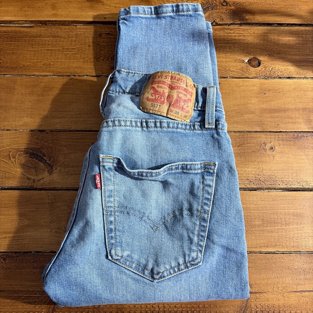 Levi's‎ 512 Slim Taper Jeans Mens 28x30 Blue Light Wash Stretch Denim